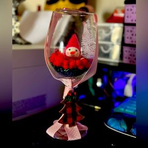 Christmas Wine Glass